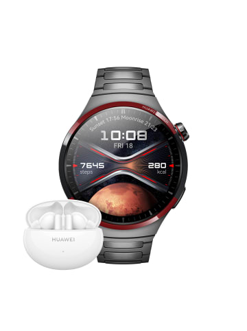 Huawei Smartwatch Watch 4 Pro Space Edition Medes-L19MN + Freebuds 5i Weiß in schwarz