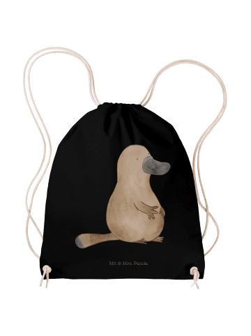 Mr. & Mrs. Panda Stofftasche Schnabeltier Mut ohne Spruch in Schwarz