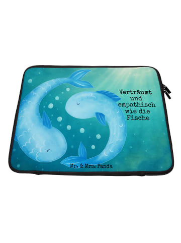 Mr. & Mrs. Panda Laptop Tasche Sternzeichen Fische Design mit Sp... in Weiß