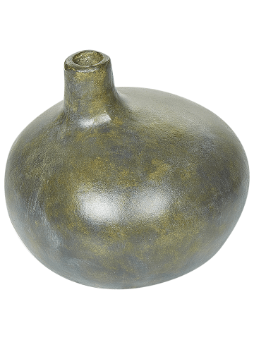 Beliani Dekovase KLANG in Grau/Gold - (W) 19 x (H) 18 x (L) 17 cm