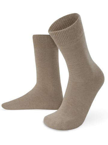 normani 3 Paar Alpaka-Vollplüschsocken in Grau/Braun/Beige