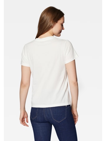 Mavi Jeans T-Shirt Katzen Aufdruck Design Rundhals Oberteil in Weiß