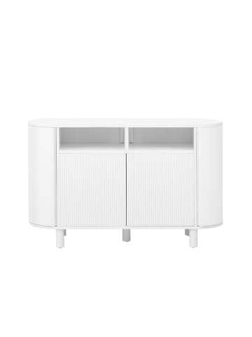 ABRIHOME Sideboard in Weiß mit kühlschrankähnlichen Türen und verstellbaren Füßen