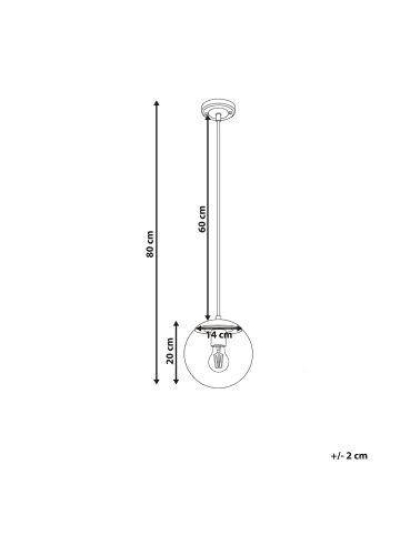 Beliani Pendelleuchten BLEES in Schwarz - (W) 20 x (H) 80 x (L) 20 cm