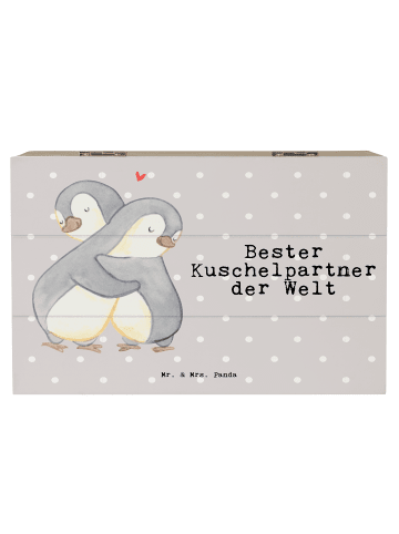 Mr. & Mrs. Panda Aufbewahrungsbox Pinguin Bester Kuschelpartner ... in Grau Pastell