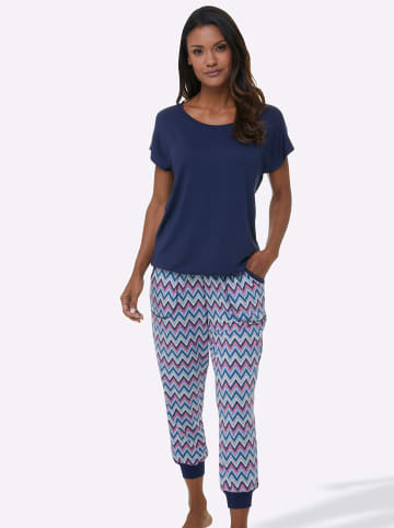WITT WEIDEN Schlafanzug in marine-gemustert