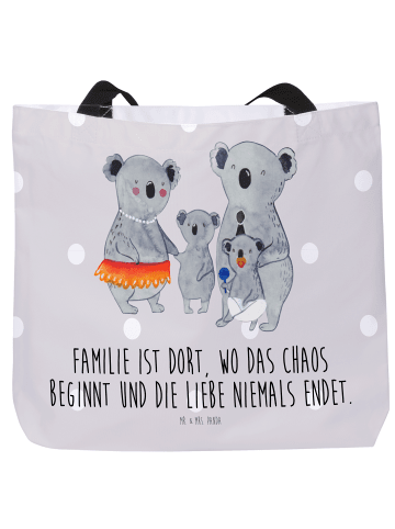 Mr. & Mrs. Panda Shopper Koala Familie mit Spruch in Grau Pastell