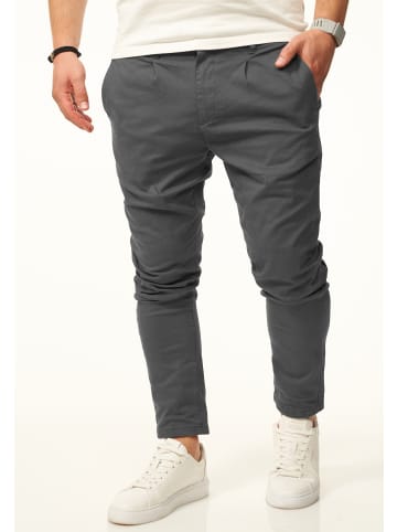 DAILY COTTON Chinohose - im CROPPED Slim-Fit Stil als Stoffhose in Dunkelgrau