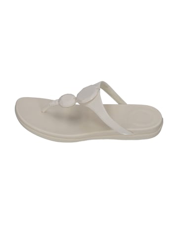 fitflop Zehentrenner SOLAY GLOSSY-DISC TOE-POST SANDALS in natur