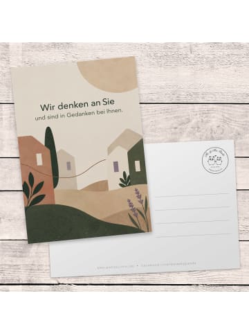 Mr. & Mrs. Panda Trauerspruchkarte Haus modern Design mit Spruch in Weiß