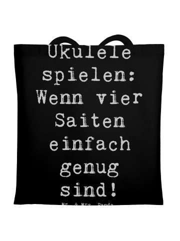 Mr. & Mrs. Panda Tragetasche Ukulele Freude mit Spruch in Schwarz