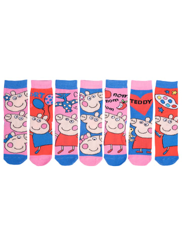 United Labels 7er Pack Peppa Wutz  Sneakersocken in Mehrfarbig