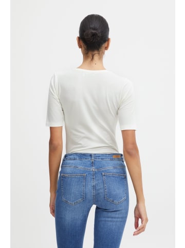 b.young T-Shirt Slim Fit Ellenbogen-Länge Rundhalsausschnitt in Weiß-2
