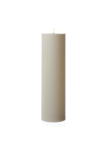 MARELIDA XXL LED Kerze für Innen/Außen Timer/Sensor H: 37,5cm D: 10cm in weiß