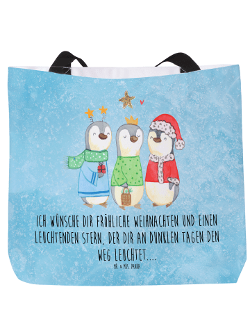 Mr. & Mrs. Panda Tote Bag Winterzeit Heilige drei Könige mit Spruch in Eisblau