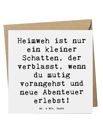 Mr. & Mrs. Panda Klappkarte Spruch Heimweh überwinden Abenteuer ... in Weiß
