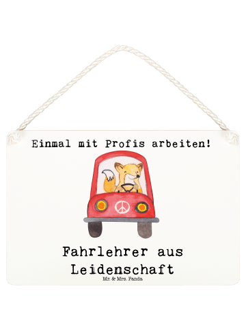 Mr. & Mrs. Panda Deko Schild Fahrlehrer Leidenschaft mit Spruch in Weiß