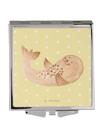 Mr. & Mrs. Panda Schminkspiegel Robbe Liegen ohne Spruch in Gelb Pastell