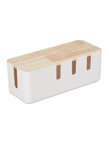 relaxdays Kabelbox in Weiß - (B)30,5 x (H)11,5 x (T)12,5 cm