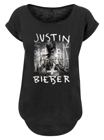 F4NT4STIC Long Cut T-Shirt Justin Bieber Purpose Album Cover in schwarz