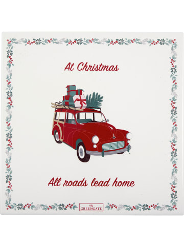 Greengate Untersetzer CHRISTMAS AUTO Eckig 22x22 cm