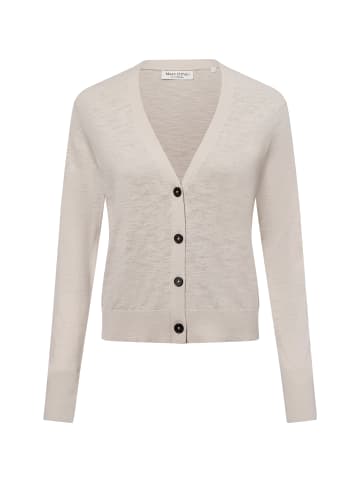 Marc O'Polo Strickjacke mit Leinen-Anteil in beige - 0001