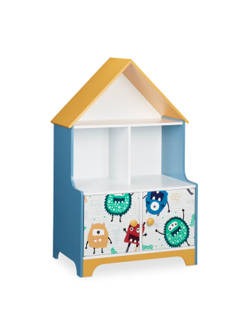 relaxdays Kinderregal "Monster" in Bunt - (B)63,5 x (H)100 x (T)40 cm