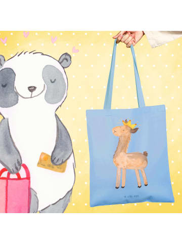 Mr. & Mrs. Panda Tragetasche Lama König ohne Spruch in Sky Blue