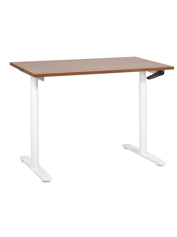 Beliani Höhenverstellbarer Schreibtisch DESTINAS in Braun/Weiß
