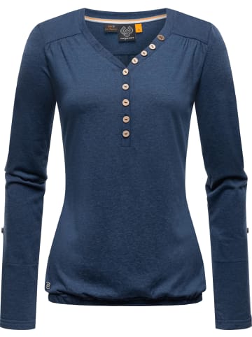 ragwear Langarmshirt Pinchi Melange in Navy