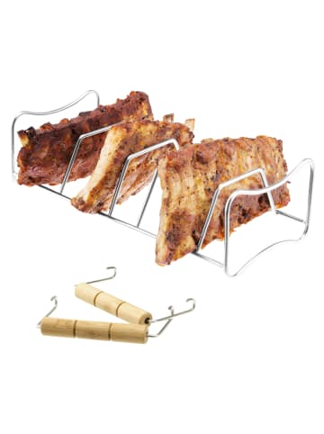 bremermann Spare Ribs- und Bratenhalter 12 x 8 x 28 cm in Transparent