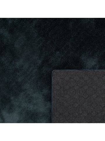 KADIMA DESIGN Teppich Kurzflor waschbar Unifarben Wohnzimmer in Marineblau