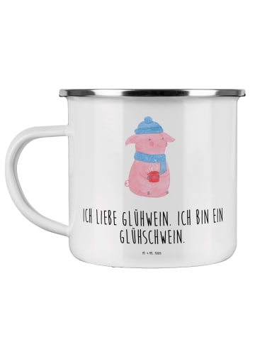 Mr. & Mrs. Panda Teetasse Schwein Glühwein mit Spruch in Weiß