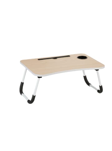 relaxdays Laptoptisch in Natur/ Weiß - (B)63 x (H)26 x (T)40 cm