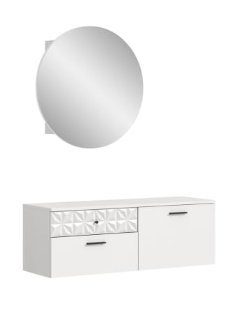 ebuy24 Garderobenmöbel Prisma Weiß 110 x 34 cm