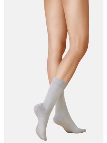 Kunert Socken Soft Wool Cotton druckfrei in Lichtgrau