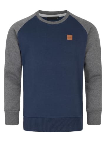 Humy Dünner Rundhals Sweater Farbblock Longsleeve A&S in Blau