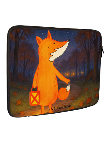 Mr. & Mrs. Panda Laptop Tasche Fuchs Laterne Design ohne Spruch in Weiß