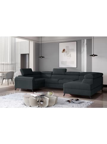 MF Design Esco Recamiere Rechts in Anthrazit -  (L) 200 x (B) 336 x (H) 92 cm