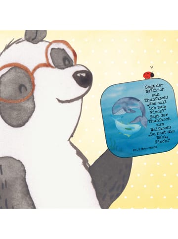 Mr. & Mrs. Panda Bierdeckel Walfisch Thunfisch Design mit Spruch in Weiß