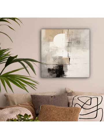 MuchoWow Leinwand Bilder Abstrakte Kunst weiß schwarz