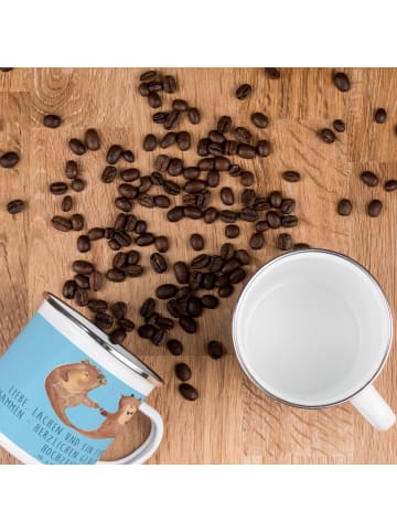 Mr. & Mrs. Panda Kaffeetasse Hochzeit Liebe Lachen mit Spruch in Sky Blue