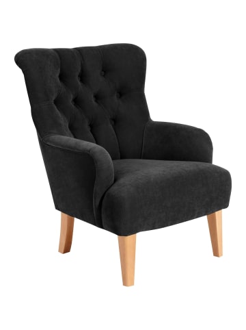 others SESSEL Kaiya Bezug Veloursstoff Buche natur / schwarz