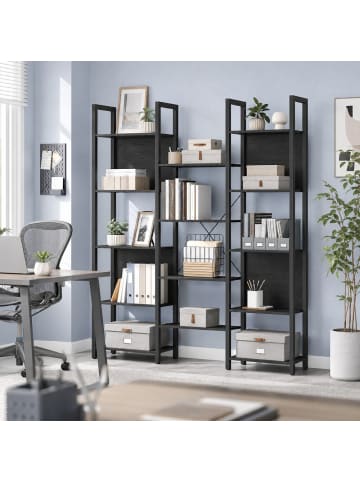 VASAGLE Bücherregal Barnet in Schwarz - (B)158 x (H)166 x (T)24 cm