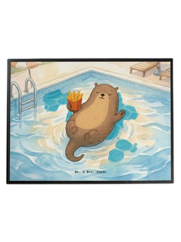 Mr. & Mrs. Panda Schreibunterlage Otter Schwimmbad Pommes Design... in Weiß