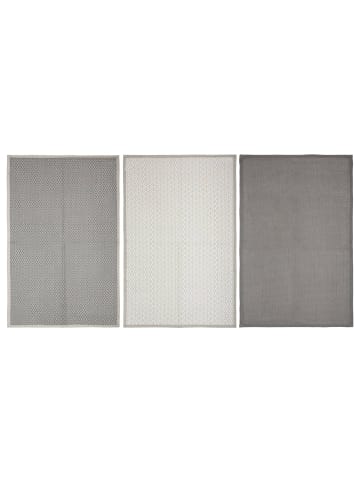 Atmosphera Créateur d'intérieur Geschirrtücher, 3 Stück, gemustert in Grau, 45 x 70 cm