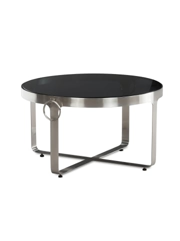 KADIMA DESIGN Couchtisch Glas Metall 60x60x34 cm Sofatisch Silber, Design