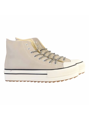 Victoria Schnür-Sneaker mit hohem Schaft Beige