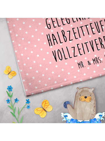Mr. & Mrs. Panda Gästehandtuch Einhorn Hexe mit Spruch in Rot Pastell
