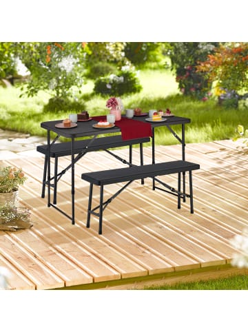 relaxdays 2 x Bierbank in Schwarz - (B)100 x (H)42 x (T)25 cm